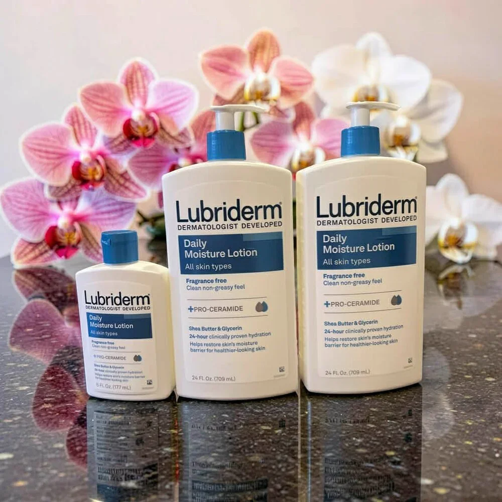 Lubriderm Daily Moisture Lotion 24 oz Trio Kit Free size 6 oz
